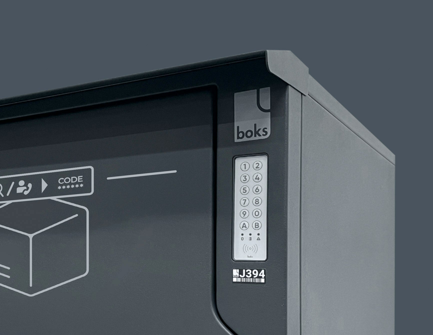 Front einer Boks mit Code-Tastatur