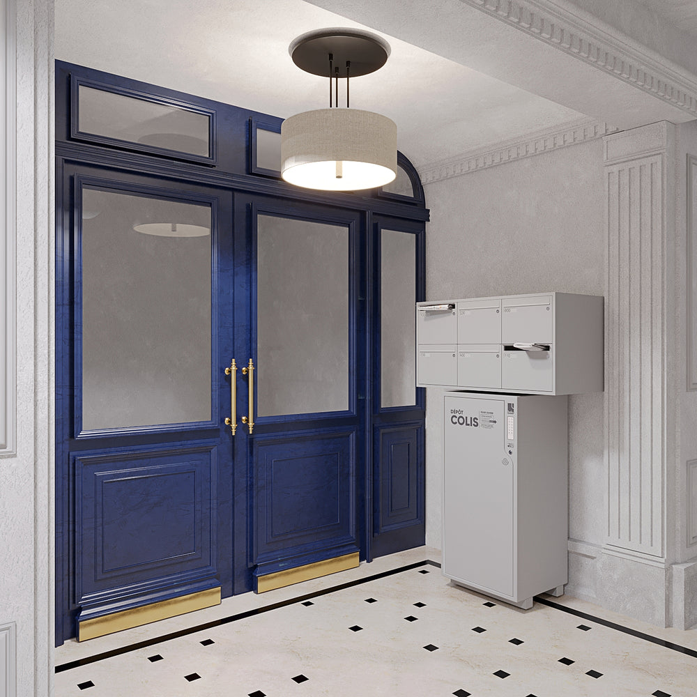Boks HUB dans un hall d'entrée d'immeuble à Paris